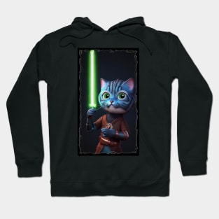 Fun Cat Print ~ AI Art ~ Fantasy Cat ~ Sci-fi Cat ~ Cats with Lightsabers Hoodie